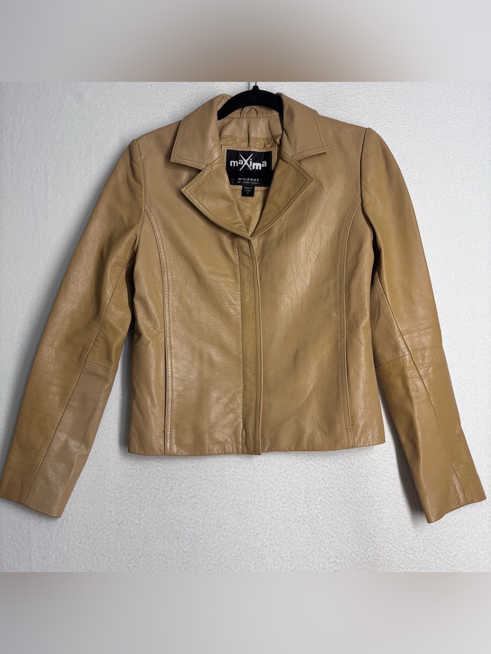 Maxima by Wilsons Leather Jacket Tan Size Small